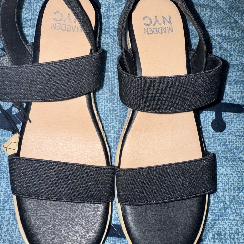 Steve Madden Black Strap Sandals